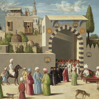 Réception d’une ambassade vénitienne par le gouverneur de damas. Courtesy of Musée du Louvre