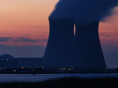 The accumulation of carbon dioxide in the atmosphere 