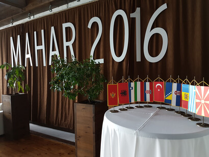 Te flags of the countries which participated in the Mahar conference