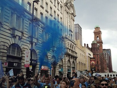 Manchester hosted a free event to celebrate City’s historic Treble, marking them as only the second English men’s team after Manchester United in 1998–99 to secure the “continental treble.” The gathering was held by the Tootal, Broadhurst and Lee Building