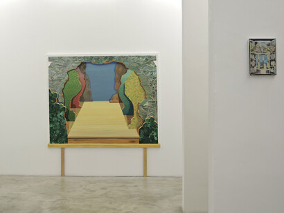 Gloria Martín Montaño, Retablo, vista de exhibición. Cortesía de la Galería silvestre