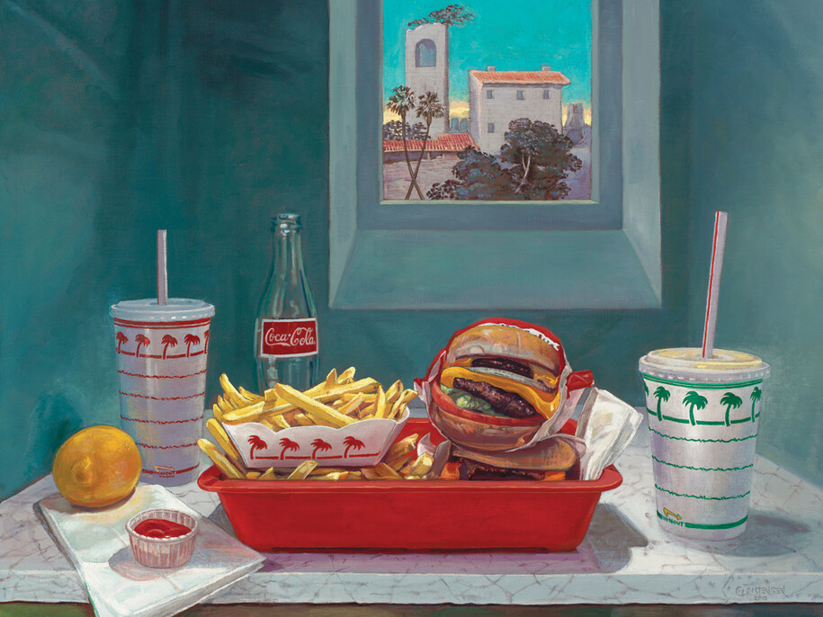 Kent Christensen, Double Double Still Life, 2015, Oil on linen, 24 x 30 in / 61 x 76 cm, courtesy of Eleven, London 

