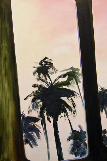 Aglaé Bassens, Distant Palms, 2014, oil on canvas, 110 x 105