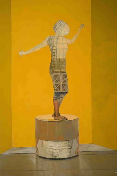 “Acrobates,” Patrick Pietropoli, Oil on canvas,  52” x 38” (106.7 x 96.5cm)