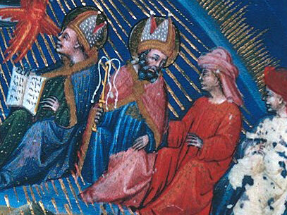 Canto X, miniatura del codice alla British Library, Londra, particolare