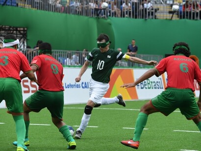 Na final paralímpica de futebol de 5 em Rio 2016, a seleção venceu a Irã por 1 a 0