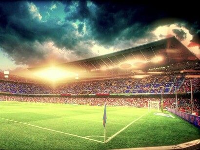 El campo visto desde el banderín de corner