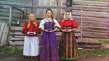 Sergei Mikhailovich Prokudin-Gorskii. Família russa no início do século XX