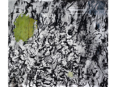 Jacqueline Humphries, untitled, 2014, oil on linen, 254 x 282 cm, 100 x 111 ins, Courtesy Stuart Shave/Modern Art, London, and Greene Naftali, New York
