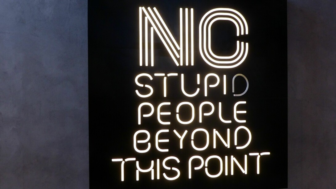 «No stupid people beyond this point»