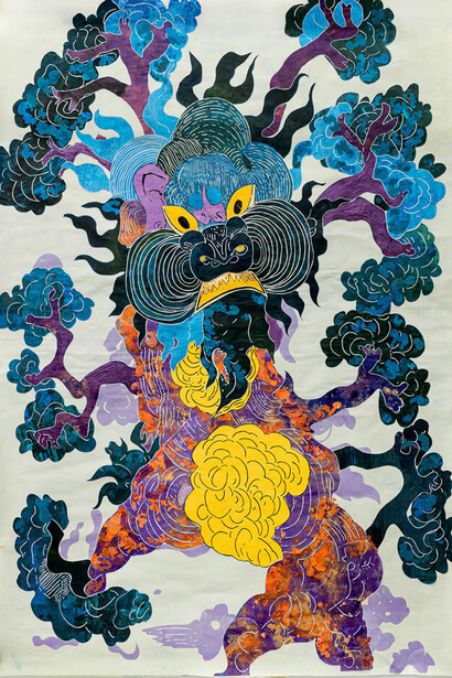 Lu Pingyuan, The best of the best draw –King of the underground peonies (detail), 2024. Courtesy of Auckland Art Gallery © Lu Pingyuan