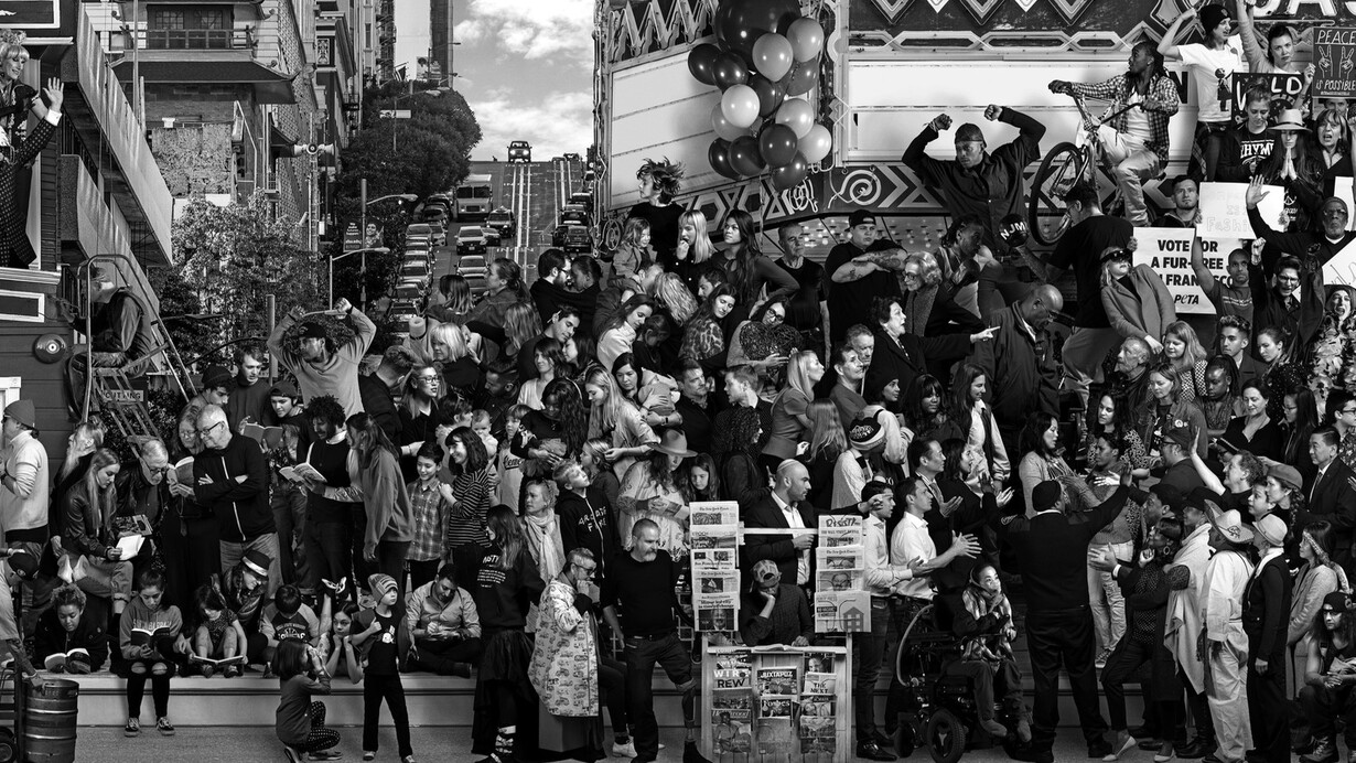 JR, The Chronicles of San Francisco, 2018 (detail); photo: courtesy JR-art.net