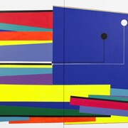 "A Question Of Black & White 303" 2017. Acrylic on canvas 48" x 96"