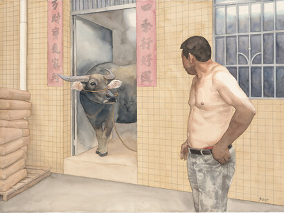 Liu Sheng. Xisan  4 纸本水彩 watercolor on paper, 56×75 cm, 2018