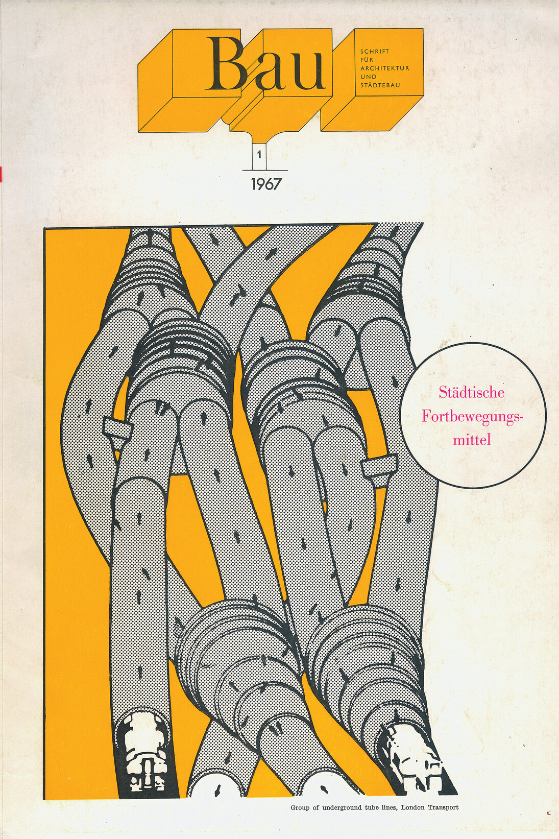 Bau Magazine, Issue 1, 1967 (Front cover, design by Walter Pichler based on a diagram from the publication New Movement in Cities by Brian Richards, Published by Zentralvereinigung der Architekten Österrreichs (Central Association of Austrian Architects), Courtesy the artists and estates
