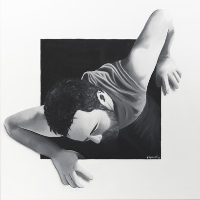 Fabrizio Evangelisti. 'Mai inquadrato', 2015. 100x100 cm