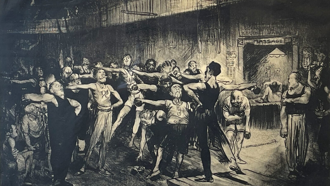George Bellows, Business-men's class, Y.M.C.A, 1916. Courtesy of Lincoln Glenn Gallery