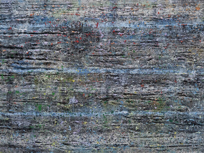 Thaier Helal, River series, 2014, Mixed media on canvas, 91 x 182 cm