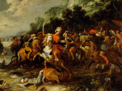 Alexander Casteels the Elder (fl. 1658–1681)  
"Joshua Fights the Amalekites", Academia de Bellas Artes y Diseño, Liubliana, Eslovenia