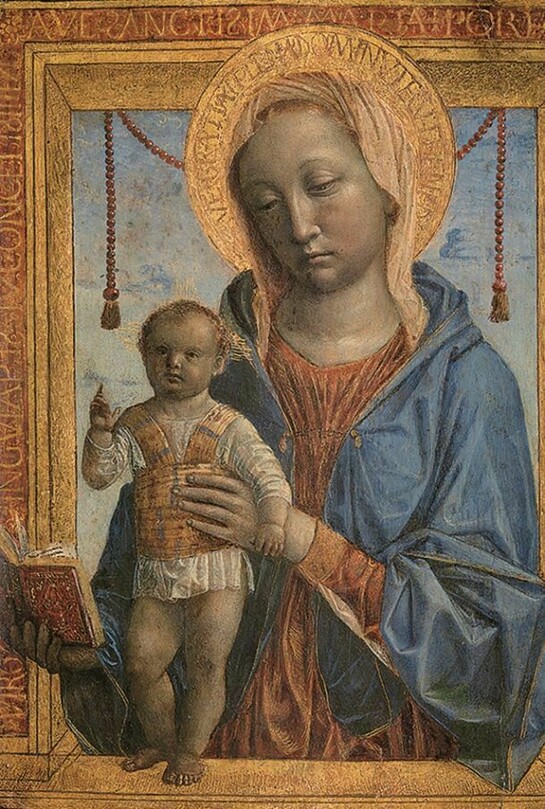 Vincenzo Foppa, Madonna con il Bambino (Madonna del libro), 1475 circa, tavola, cm 37,5 x 29,6, Milano, Museo d’Arte Antica del Castello, Sforzesco, inv. 305