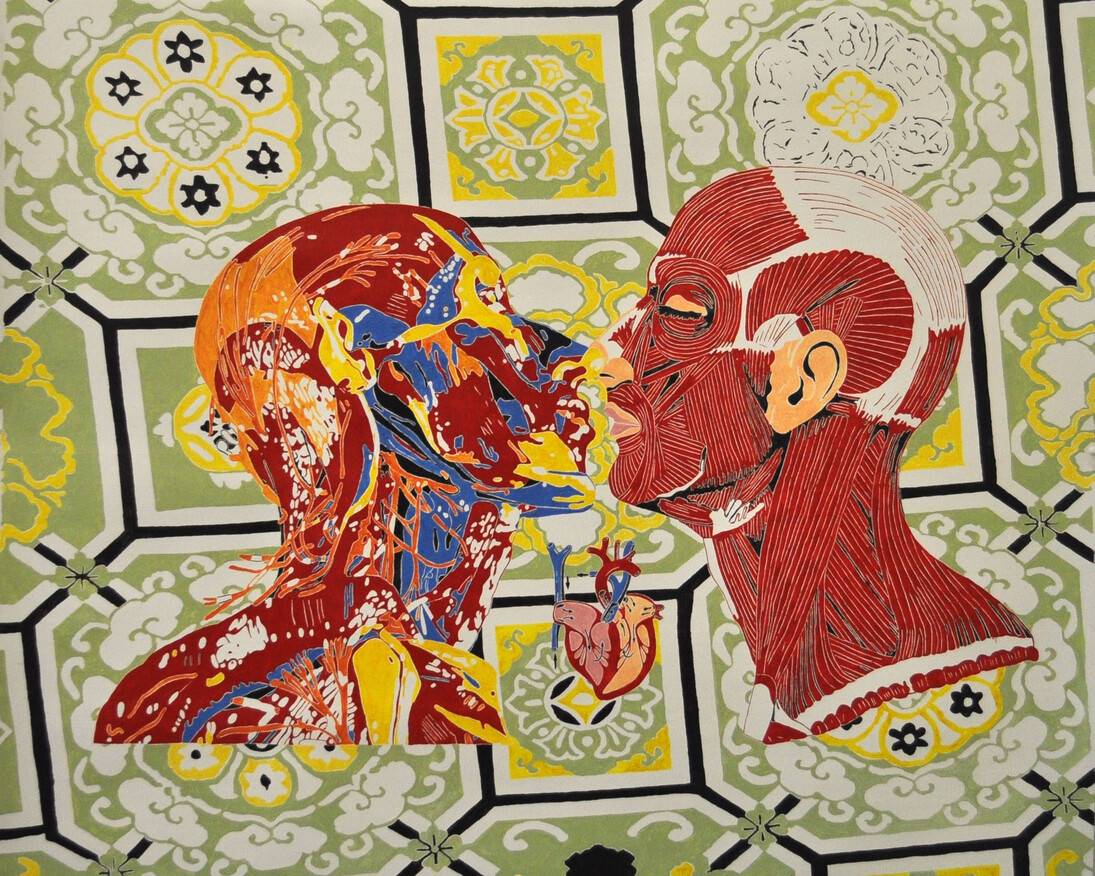 Maurizio Cannavacciuolo, I love you, 2014, olio su tela, 110 x 110 cm