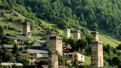 Mestia is located in the Svaneti region of Samegrelo-Zemo Svaneti province, Georgia