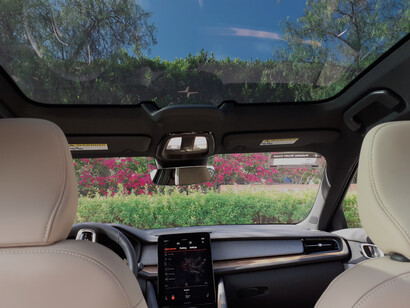An electric vehicle's bird's eye view inside 