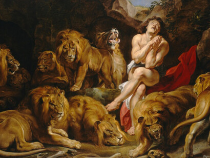 Peter Paul Rubens, Daniel in the Lions’ Den, c. 1614 – 1616. Oil on canvas, Overall: 224.2 x 330.5 cm. National Gallery of Art, Washington, Ailsa Mellon Bruce Fund, 1965.13.1. Courtesy National Gallery of Art, Washington