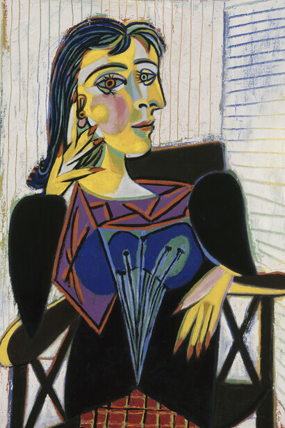 Portrait de Dora Maar, 1937. Huile sur toile 92 x 65 cm. Inv : MP158 © RMN-Grand Palais / Jean-Gilles Berizzi © Succession Picasso 2014