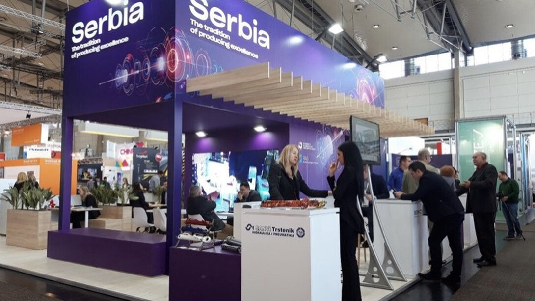 The booth of Serbia at the Hannover Messe