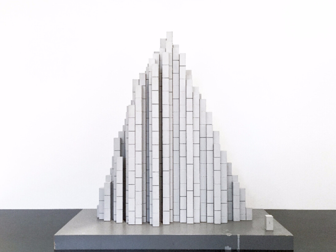 Sol LeWitt, Model for Irregular Tower (vertical bricks) #1, 1997. Courtesy of Jason McCoy Gallery 