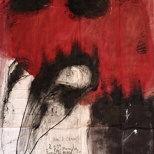 Arcangelo, Fiori di croco, tecnica mista su carta