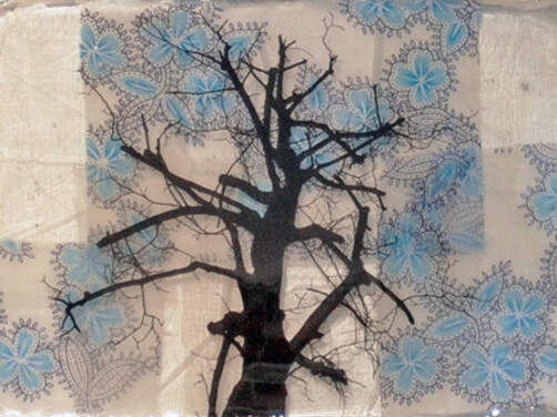 Manuel Felisi, Alberi, 2015, tecnica mista e resina, 23 x 33 cm