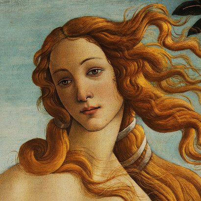 Sandro Botticelli, La "Nascita del Nuovo Mondo" (La Nascita di Venere), dettaglio