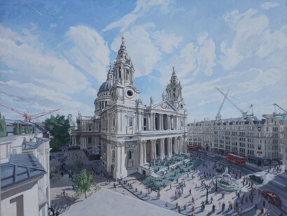 John Wonnacott, Saint Paul’s Cathedral, 2006, Oil on board, 48 x 60 in (122 x 153 cm)