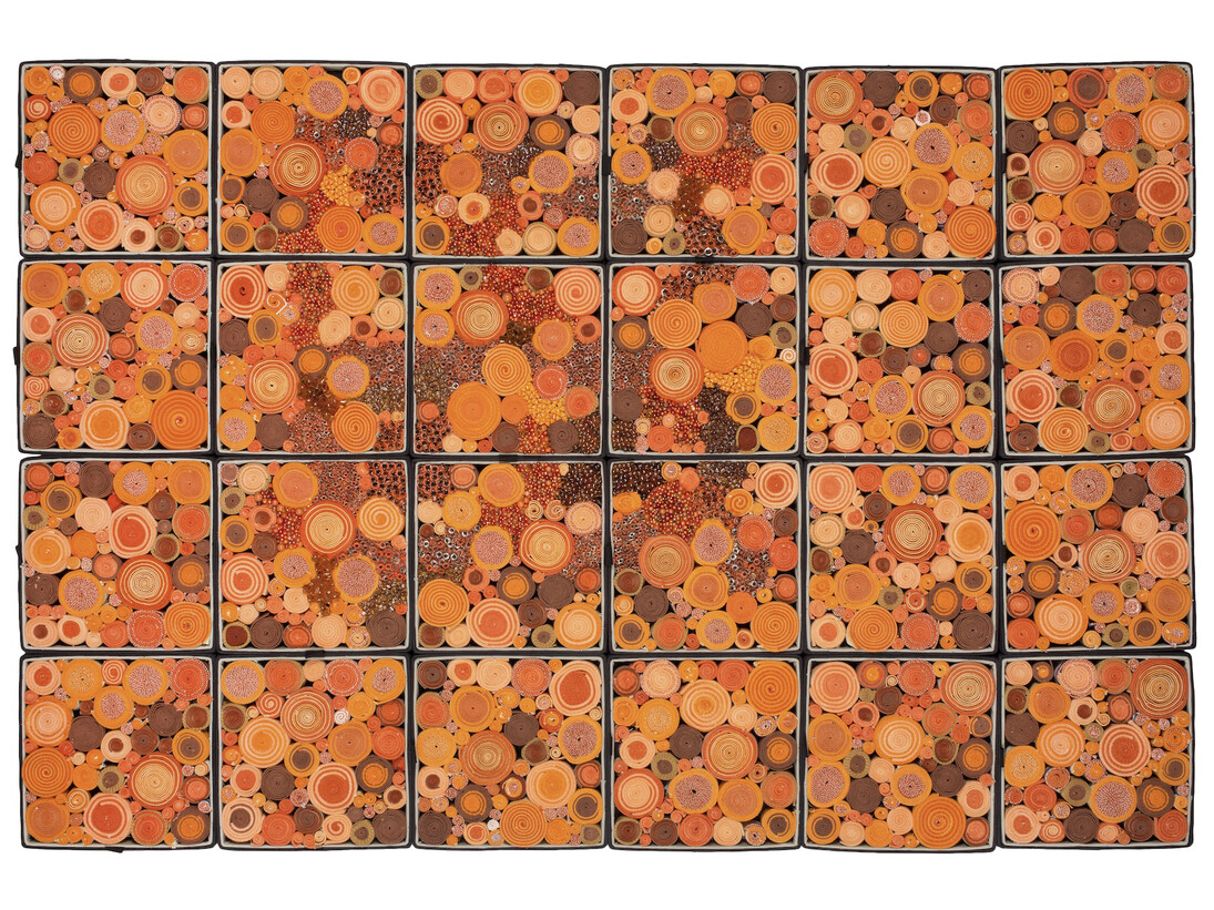 Steven and William Ladd, Faith (landscape), 2014
Archival board, fiber, glass, beads, metal, Landscape: 61 1/2 × 61 1/2 × 12 inches, Tower: 30 3/4 × 20 5∕8 × 5 37∕8 inches. Collection of Steven and William Ladd, New York