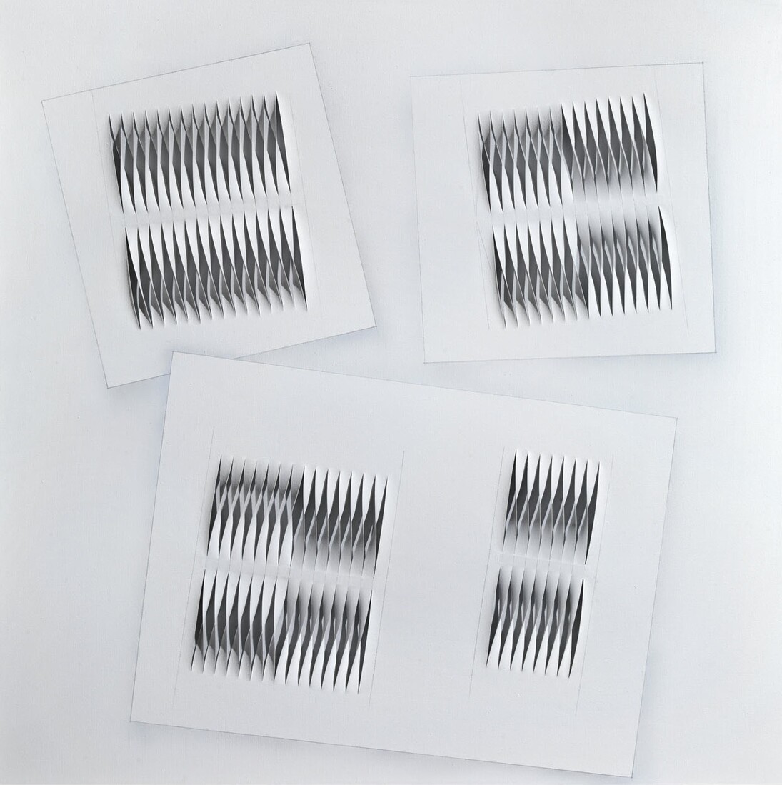 Alberto Biasi, UT 110, 1988, acrylique sur toiles incisées, 80 x 80 cm, Courtesy Tornabuoni Art