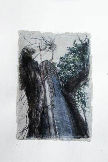 Walter Trecchi, Antropico-Naturale XXVI, 50 x 35 cm, mixed media on paper, 2012