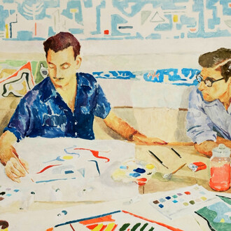 Tim Braden, Roberto (detail), 2015, Oil on canvas, 200 x 180 cm ©
Tim
Braden.
Courtesy
the
artist
and
Bruce
Haines
Mayfair