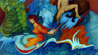 Agostino De Romanis. L'illusione del tempo, 2002, olio su tela, cm. 160 x 240