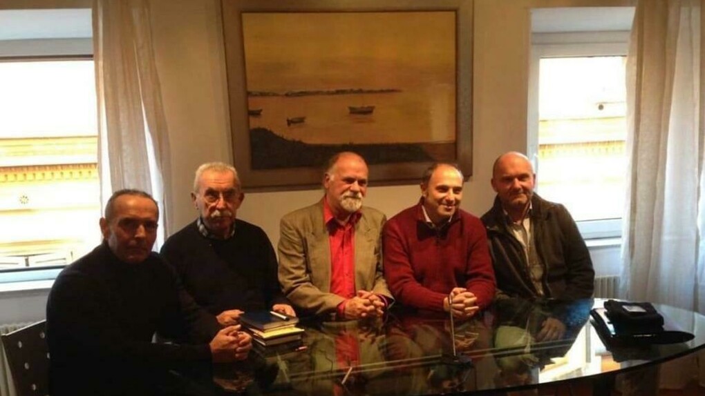 Stefano Becciolini insieme a Giulietto Chiesa, Glauco Benigni, Franco Fracassi e Roberto Quaglia