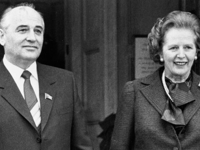 Mijaíl Gorbachov y Margaret Thatcher en una visita de la ministra a la URSS