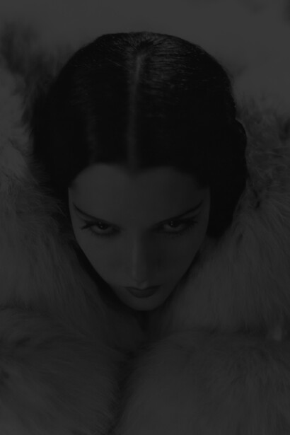 Nichola Thomas, Lupe Vélez, 2 Colour Screenprint on Somerset Velvet Black 400 gsm Paper with flocking overlay, 2014