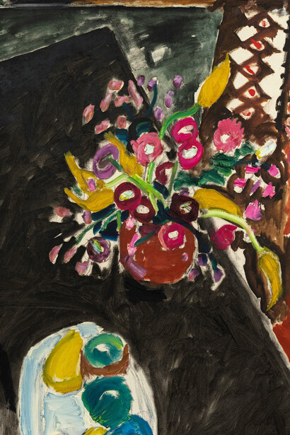 Manoucher Yektai, Curtain and still life (detail), 1952. Courtesy of the Institute of Contemporary Art