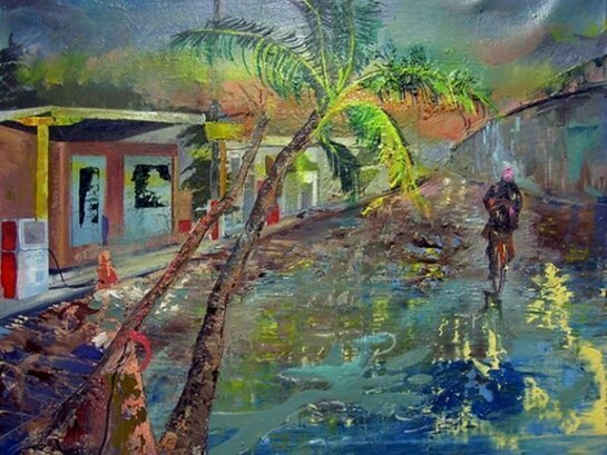 Daphne Arthur, Untitled (Iguerote), 2014, Oil on canvas, 16” x 20” x 1”