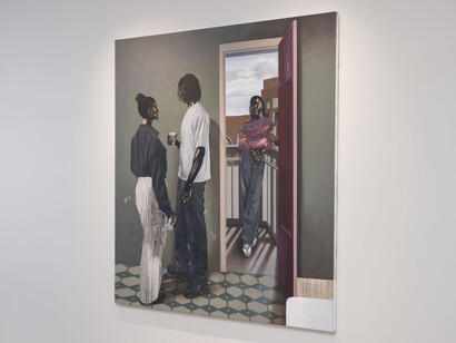 Eniwaye Oluwaseyi, Buried roots up in the air, exhibition view. Courtesy of Zidoun‑Bossuyt Gallery