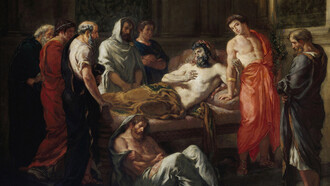 Eugène Delacroix; Las últimas palabras del emperador Marco Aurelio, 1844, Museo de Bellas Artes de Lyon (detalle)