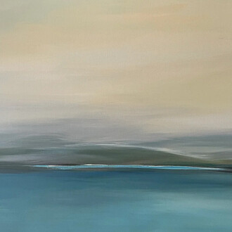 Neelam Padte, Under subdued skies, mountains breathe. Courtesy of Peninsula Gallery