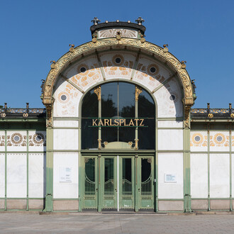 Otto Wagner pavilions at Karlsplatz, exhibition view. Courtesy of Musa Museum