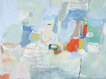 Lori Glavin - Bed side Reading - Oil on Canvas, 48x60 inche